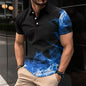 Lapel Digital Printed Button Business Short Sleeve