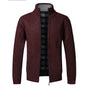 Men's Knitted Cardigan With Plush Coat, Loose And Fat, Large