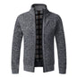 Men's Knitted Cardigan With Plush Coat, Loose And Fat, Large