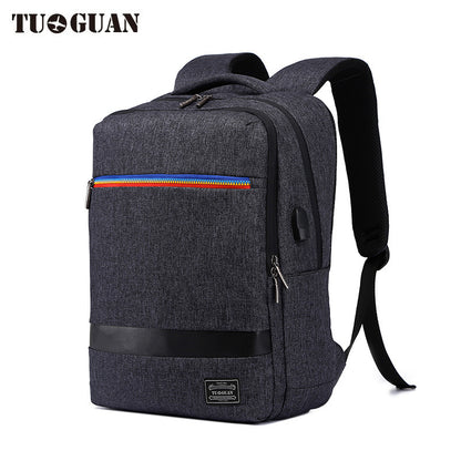 Double shoulder computer bag USB charging backpack