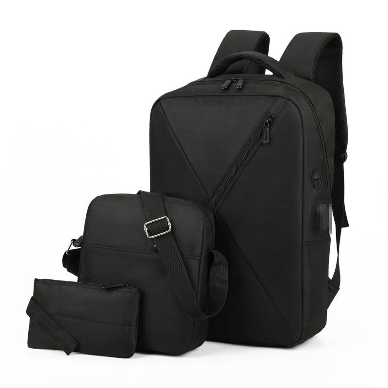 Male USB Charging Three-piece Schoolbag