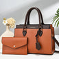 Contrast Color Minimalist Large Capacity Textured Female Bag